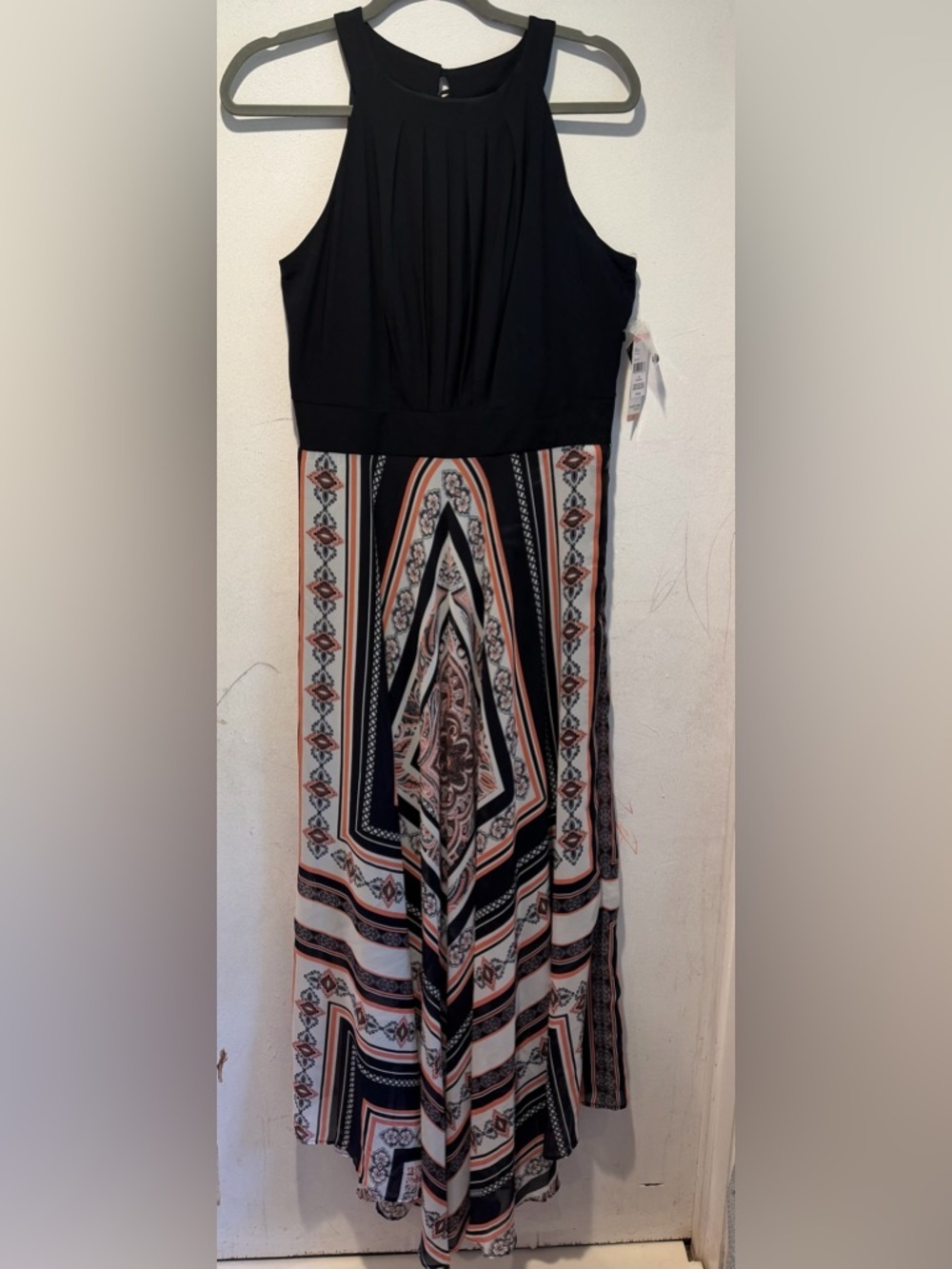 Studio One Blue Navy  Maxi Dress With Geometric Print